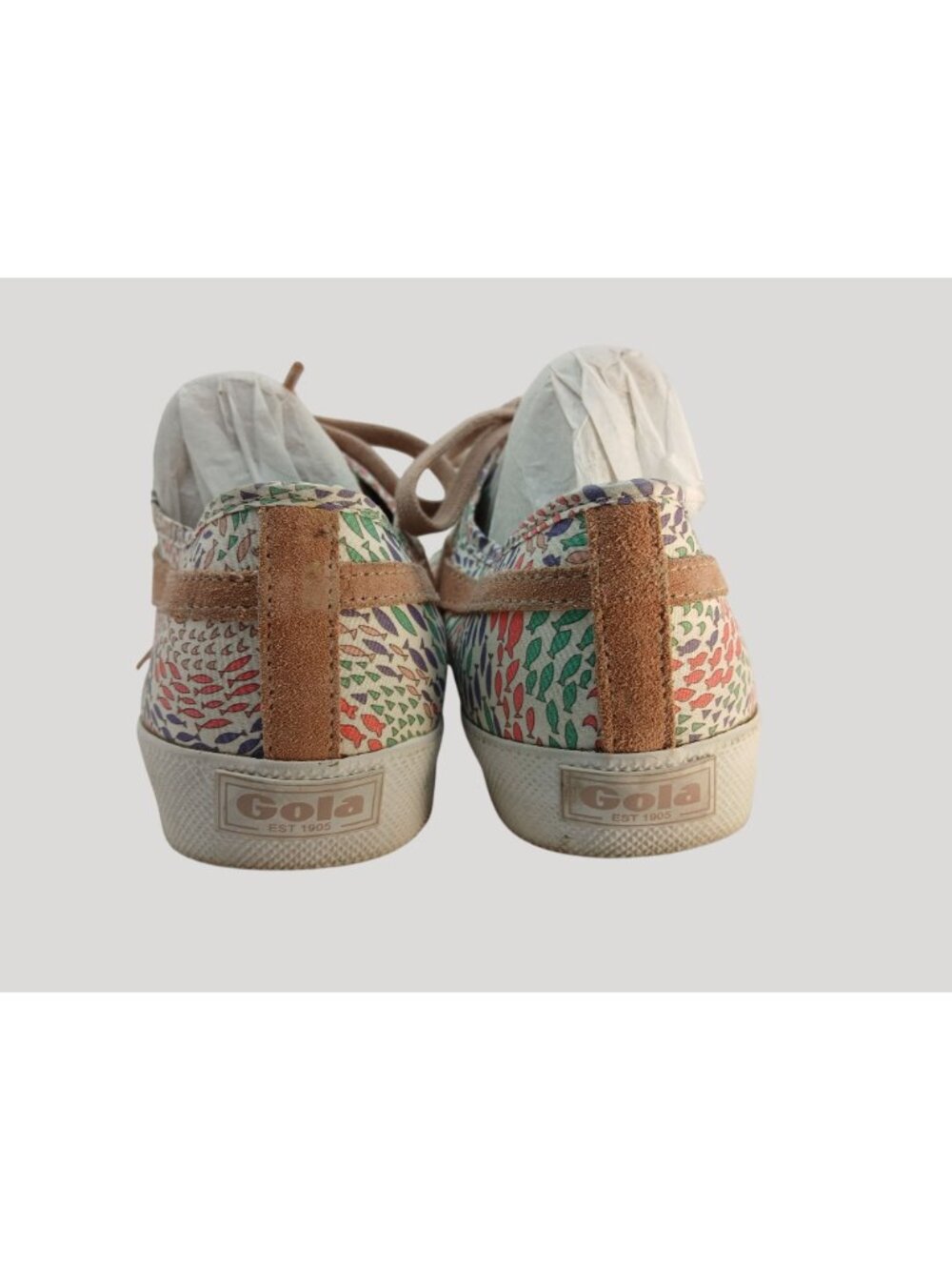 Sold------Gola x Liberty Fish Print Sneakers US 10 EUR 41 Coasters Fabric Upper - Picture 13 of 14